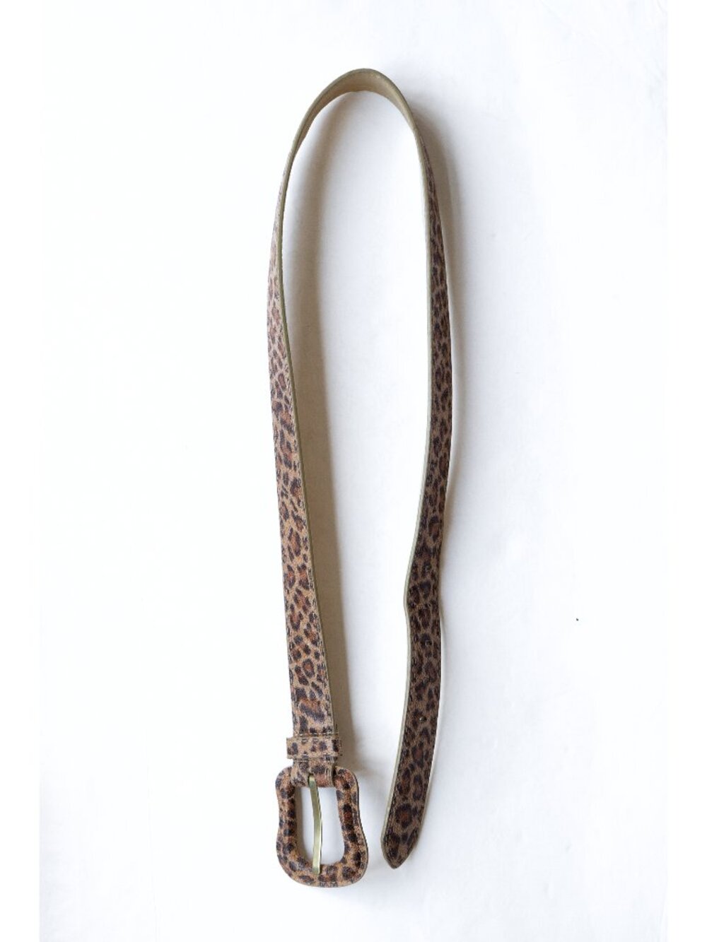Steve Madden Leopard Print Belt Vintage Y2k Large Buckle Fabric Leather Belt - Picture 7 of 7